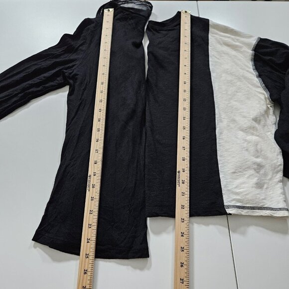 Top Womens L Lot of 2 Nick & Mo Torrid Black Ivory LS Stretch Knit Ruffles Goth - Picture 14 of 16